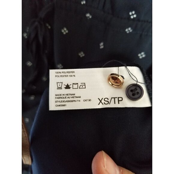 ALFRED  SUNG  Sheer Sleeves Small dot patterned pleated top waist tie dress XS - Picture 7 of 10